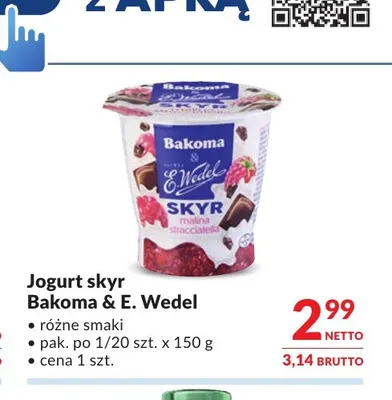 Jogurt skyr Bakoma & E. Wedel promocja w Makro