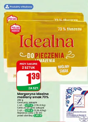 Margaryna Idealna maślany smak 73% promocja w Dino