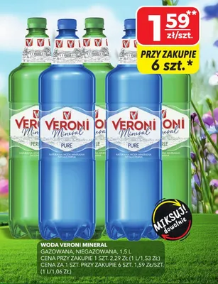 Woda Veroni Mineral gazowana promocja w Top Market