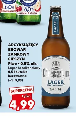 Piwo bezalkoholowe Cieszyn Lager promocja w Kaufland