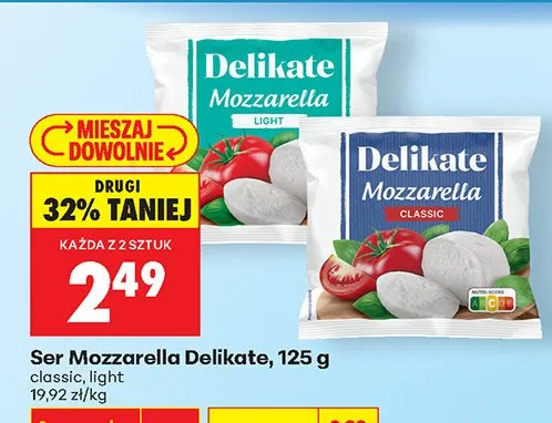 Ser Mozzarella Delikate classic promocja w Biedronka