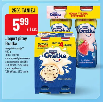 Jogurt pitny Gratka 4-pak stracciatella promocja w POLOmarket