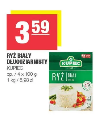 Ryż biały długoziarnisty Kupiec 4-pak 100 g promocja w SPAR