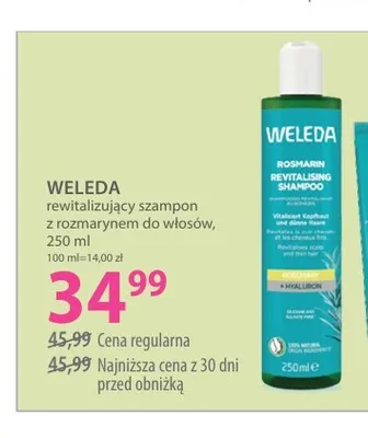 Szampon do włosów Weleda rewitalizujący promocja w Hebe