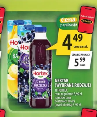 Nektar czarna porzeczka Hortex promocja w Arhelan