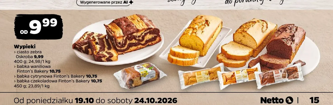 Babka czekoladowa Finton's Bakery promocja w Netto