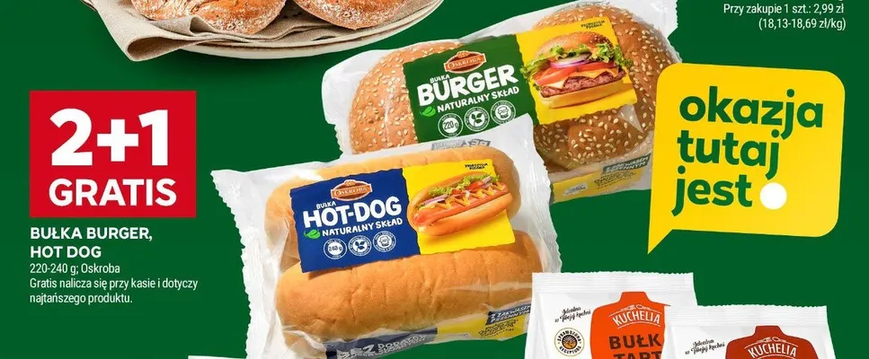Bułka burger Oskroba promocja w Stokrotka