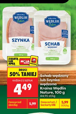 Szynka wędzona Kraina Wędlin Nature promocja w Biedronka