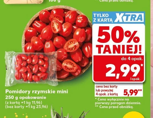Pomidory rzymskie mini promocja w Kaufland