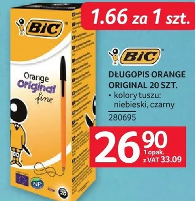 Długopis DŁUGOPIS ORANGE ORIGINAL 20 SZT. BIC 280605 promocja w Selgros