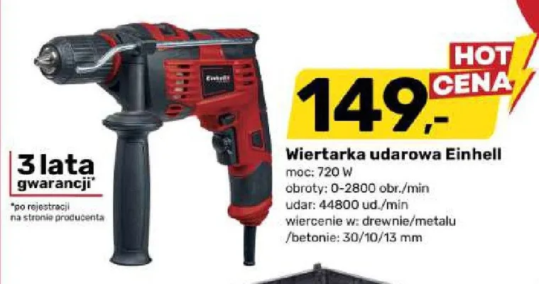 Wiertarka udarowa Einhell promocja w Bricomarche