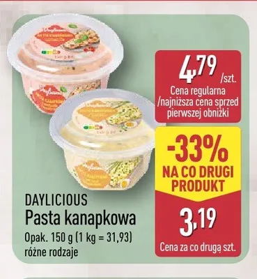 Pasta kanapkowa DAYLICIOUS promocja w Aldi