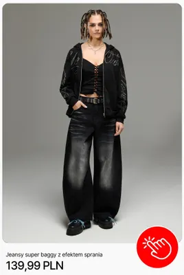 Jeansy super baggy z efektem sprania Cropp promocja w Cropp
