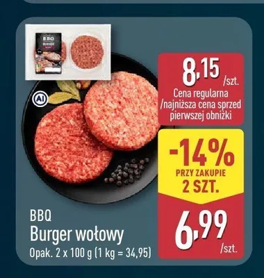 Burger wołowy BBQ 2-pak promocja w Aldi