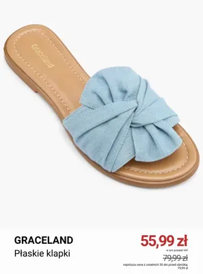 Klapki płaskie Graceland promocja w Deichmann