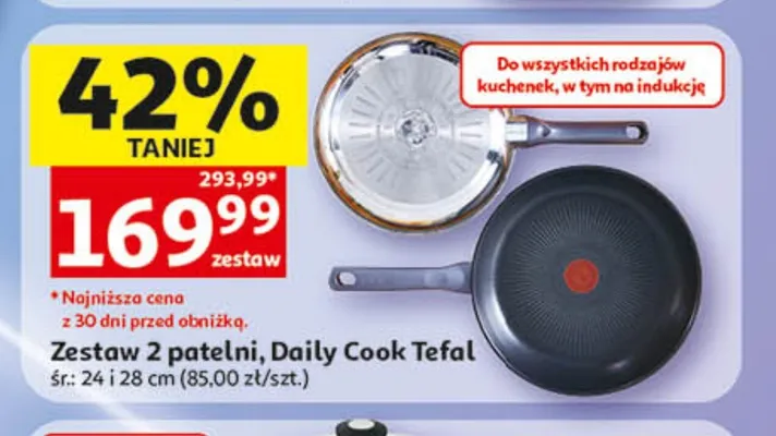 Zestaw 2 patelni Daily Cook Tefal śr. 24 i 28cm promocja w Auchan