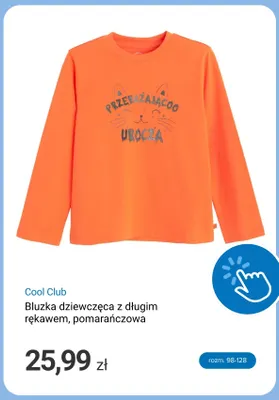Bluzka dziewczęca z długim rękawem pomarańczowa Cool Club promocja w Smyk