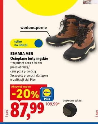 Ocieplane buty męskie promocja w Lidl