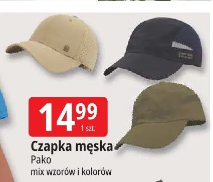 Czapka męska Pako mix wzorów i kolorów promocja w Leclerc