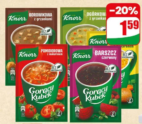 Zupa ogórkowa z grzankami Knorr Gorący Kubek promocja w Dino