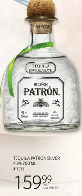 Tequila Patrón Silver 40% 700 ml promocja w Selgros