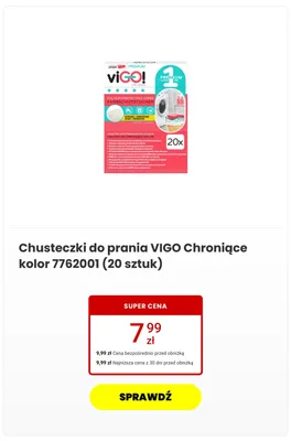 Chusteczki do prania viGO! Chroniące kolor promocja w Media Expert