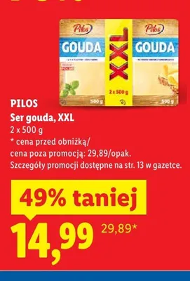 Ser gouda, XXL 2 x 500 g promocja w Lidl