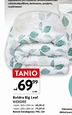 Kołdra Big Leaf Wendre 220x220 cm promocja w Intermarche