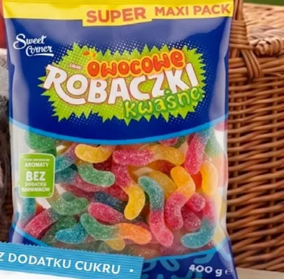 Żelki kwaśne robaczki XXL Sweet Corner promocja w Lidl