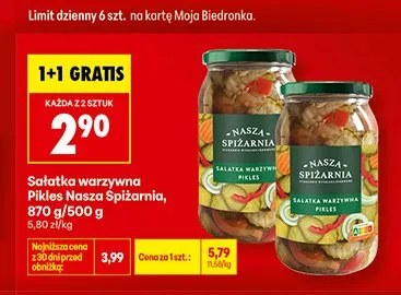 Sałatka warzywna Pikles Nasza Spiżarnia promocja w Biedronka