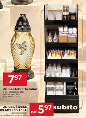 Znicze, świece, wkłady LED Assai promocja w Stokrotka