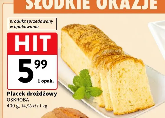 Placek drożdżowy promocja w Intermarche