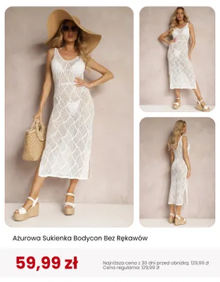 Sukienka ażurowa bodycon bez rękawów Renee promocja w Renee
