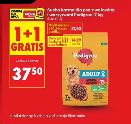 Sucha karma dla psa z wołowiną i warzywami Pedigree promocja w Biedronka