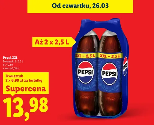 Napój gazowany Pepsi XXL promocja w Lidl