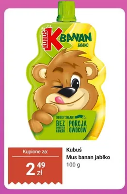 Mus banan jabłko Kubuś promocja w Dino