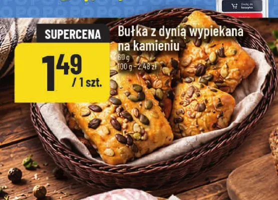 Bułka z dynią wypiekana na kamieniu promocja w POLOmarket