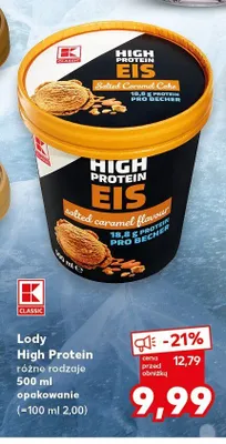 Lody High Protein K-Classic Salted Caramel Flavour promocja w Kaufland