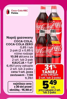 Napój gazowany Coca-Cola promocja w Carrefour Market