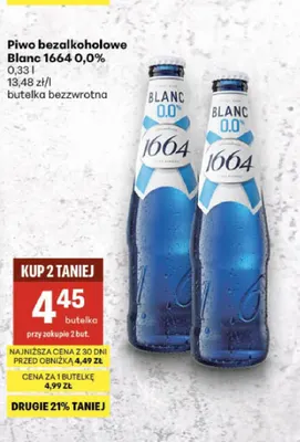 Piwo bezalkoholowe Blanc 1664 promocja w Delikatesy Centrum