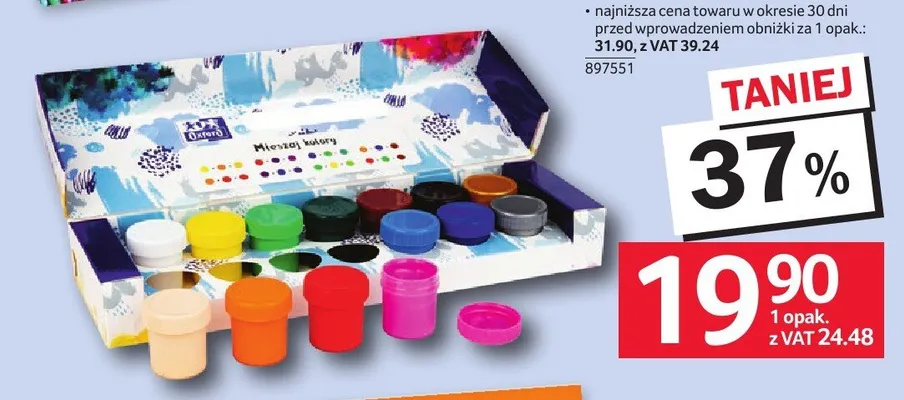 Farby plakatowe Oxford 12+2 kolory promocja w Selgros