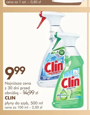 Płyny do szyb Clin 500ml promocja w Super-Pharm