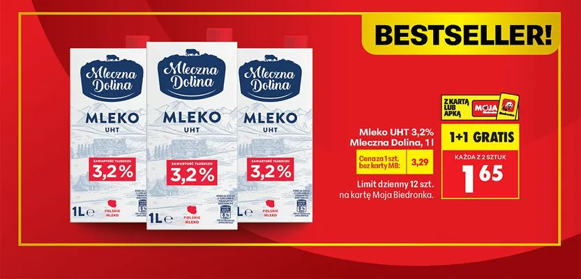 Mleko UHT 3,2% promocja w Biedronka