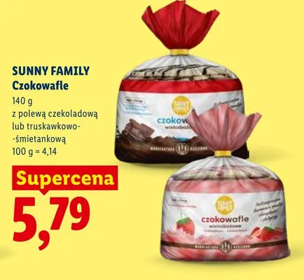 Czokowafle Sunny Family z polewą czekoladową promocja w Lidl
