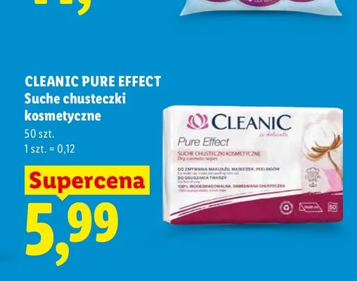 Suche chusteczki kosmetyczne Cleanic Pure Effect promocja w Lidl