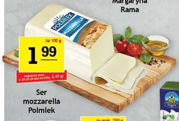 Ser mozzarella Polmlek promocja w Gram Market