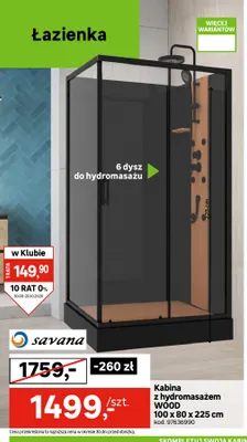Kabina z hydromasażem Wood 100x80x225 cm Savana promocja w Leroy Merlin