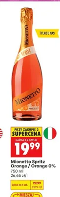 Napój winny bezalkoholowy Mionetto Spritz Orange promocja w Biedronka