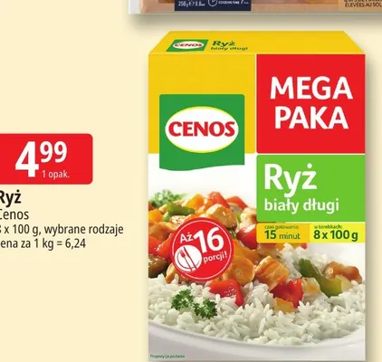Ryż biały długi Cenos Mega Paka 8-pak promocja w Leclerc