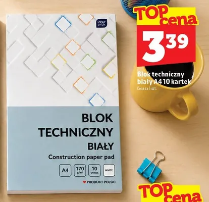 Blok techniczny biały A4 10 kartek interDRUK promocja w TOPAZ